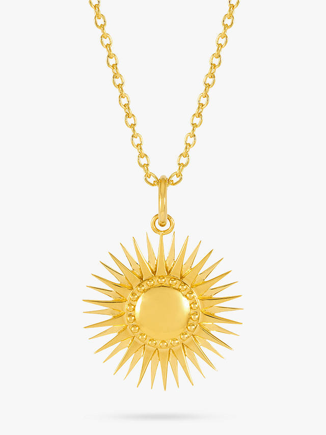 Rachel Jackson London Personalised Art Deco Sun Necklace, Gold