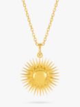 Rachel Jackson London Personalised Art Deco Sun Necklace, Gold