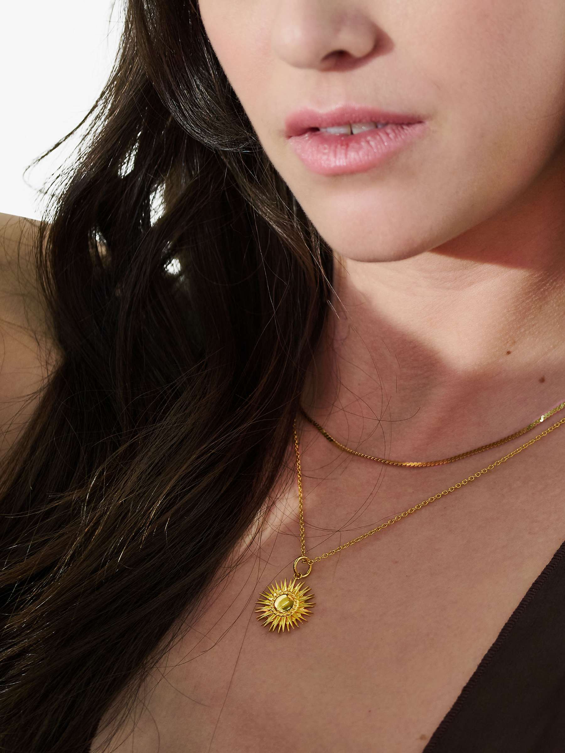 Buy Rachel Jackson London Personalised Art Deco Sun Necklace, Gold Online at johnlewis.com