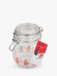 Tala Gingerbread Clip-Top Glass Storage Jar, 750ml, Clear/Red