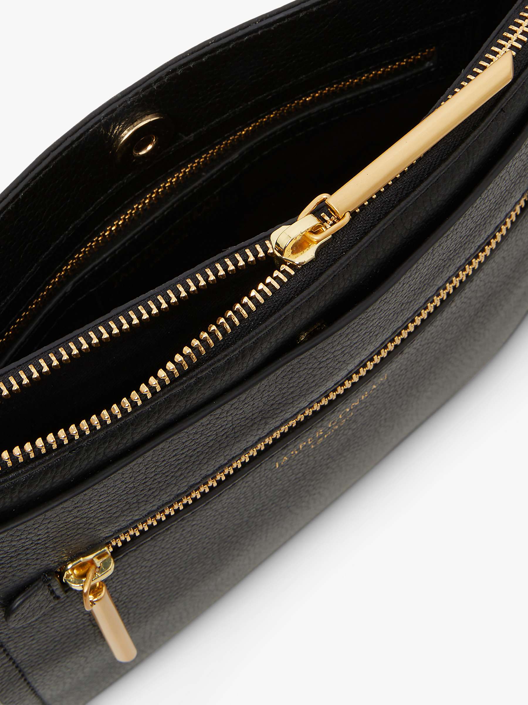 Buy Jasper Conran London Darcey Leather Cross Body Bag, Black Online at johnlewis.com