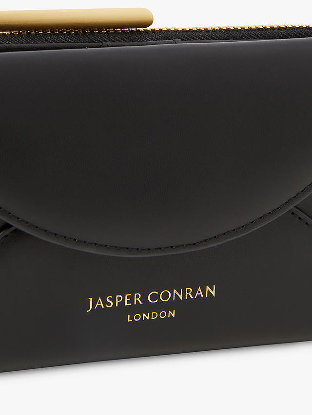 Jasper Conran London Darcey Medium Leather Purse, Black