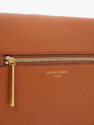 Jasper Conran London Darcey Leather Saddle Bag, Tan