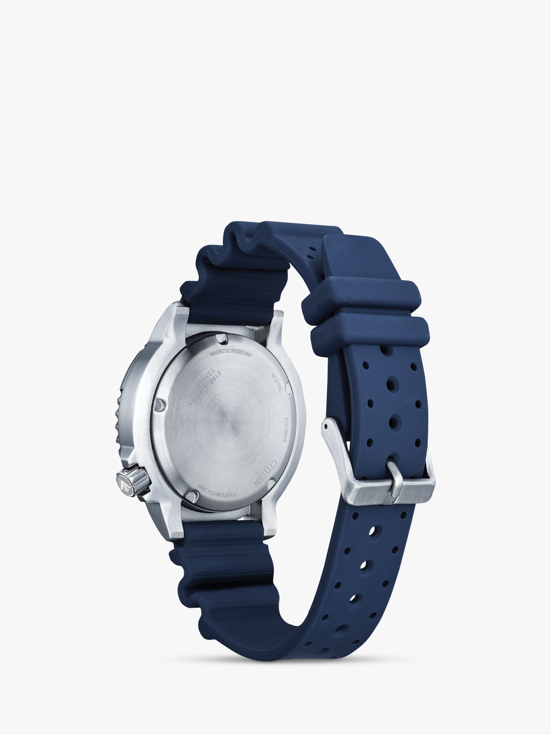 Citizen Men's Pro Master Diver Eco-Drive Date Band Strap Watch, Navy/Orange BN0169-03X