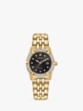 Citizen EW2712-55E Women's Eco-Drive Date Bracelet Strap Watch, Gold/Black, Gold/Black