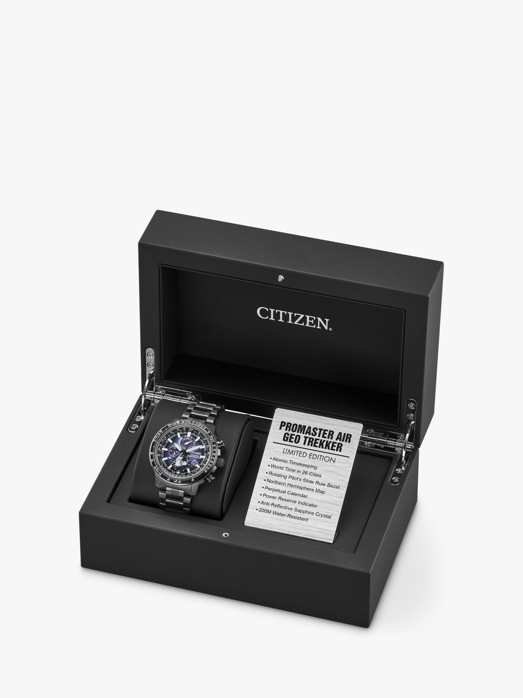 Citizen BY3005-56E Men's Pro Master Eco-Drive Chronograph Date Bracelet Strap Watch, Black/Blue