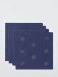 John Lewis Star Cotton Napkins, Set of 4, Navy