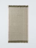 John Lewis Textured Check Fringed Bath Mat, Avocado