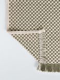 John Lewis Textured Check Fringed Bath Mat, Avocado