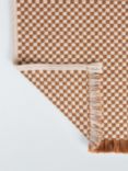 John Lewis Textured Check Fringed Bath Mat, Caramel