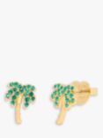 kate spade new york Away We Go Palm Tree Stud Earrings, Green/Multi