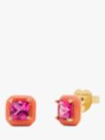 kate spade new york Bridge Cubic Zirconia Square Stud Earrings, Pink/Multi