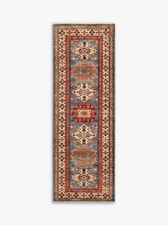 Gooch Oriental Supreme Kazak Runner Rug, L174 x W62 cm, Blue