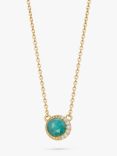 Astley Clarke Amazonite & White Sapphires Luna Pendant Necklace, Gold