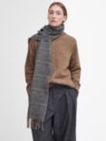 Barbour Noelle Check Lambswool Scarf, Check/Camel