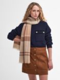 Barbour Rosefield Tartan Lambswool Scarf, Camel