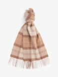 Barbour Tartan Wool Cashmere Blend Scarf, Camel