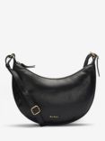 Barbour Laire Leather Half-Moon Bag, Black