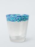 John Lewis Confetti Rim Glass Tumbler, 240ml, Blue