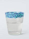 John Lewis Confetti Rim Glass Tumbler, 240ml, Blue