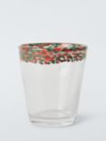 John Lewis Confetti Rim Glass Tumbler, 240ml, Red