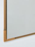 John Lewis Knurl Metal Frame Rectangular Wall Mirror, 90 x 60cm, Antique Brass