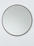 John Lewis Knurl Metal Frame Round Wall Mirror, 63cm, Antique Pewter