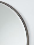 John Lewis Knurl Metal Frame Round Wall Mirror, 63cm, Antique Pewter