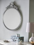 Laura Ashley Overton Round Wall Mirror, 73 x 58cm, Silver