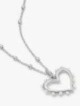 Daisy London Heart Pearl Pendant Necklace, Silver