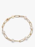 Daisy London Shrimps Pearl Link Bracelet, Gold