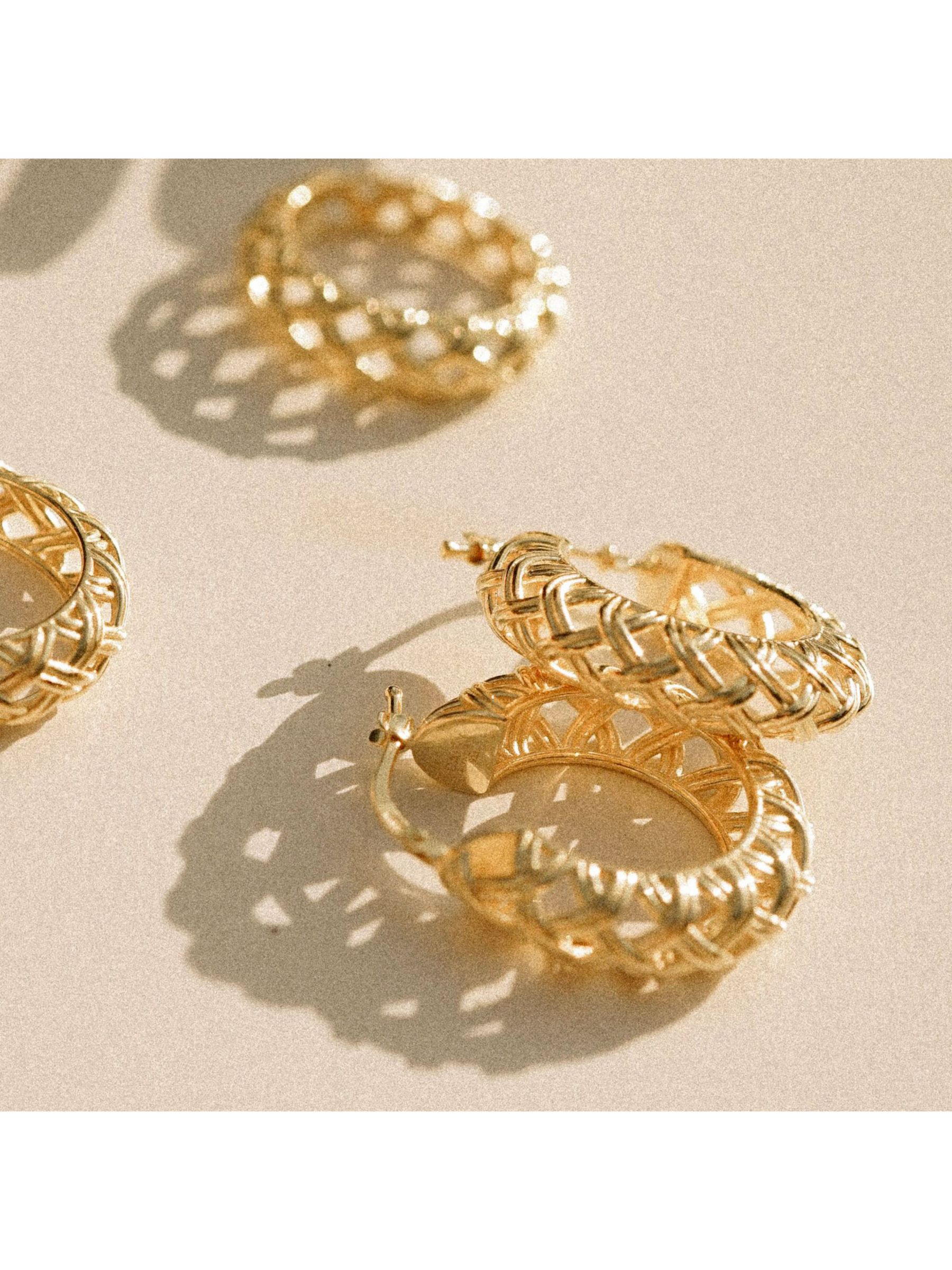Buy Daisy London Woven Hoop Earrings, Gold Online at johnlewis.com