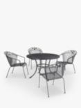 John Lewis Henley by KETTLER 4-Seater Round Garden Dining Table & Chairs Set, Iron Grey