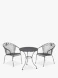 John Lewis Henley by KETTLER 2-Seater Round Garden Bistro Dining Table & Chairs Set, Iron Grey
