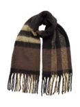 SELECTED FEMME Tally Check Wool Blend Scarf, Coffee Bean/Multi