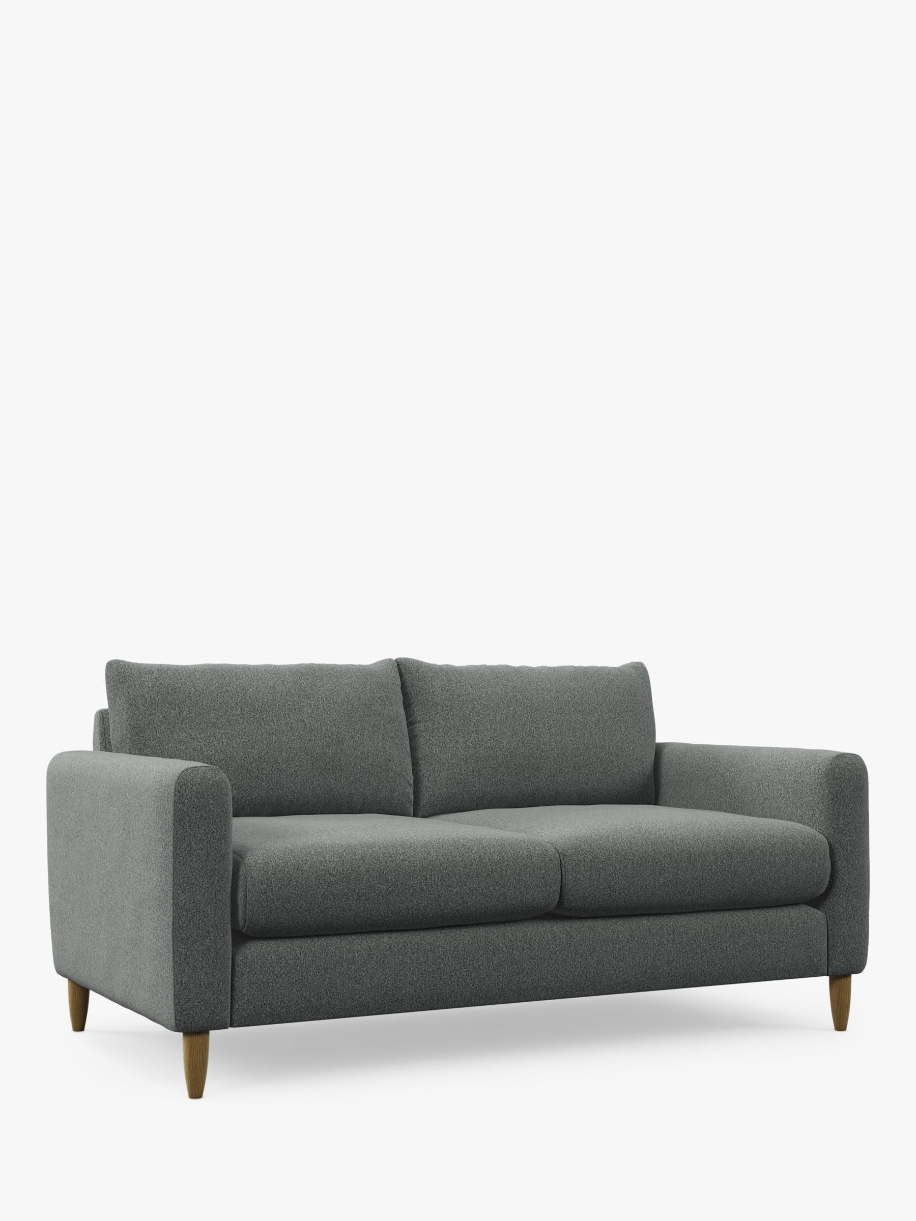 Bailey 2 Range, John Lewis Bailey II Medium 2 Seater Sofa, Light Leg, Brushed Tweed Grey