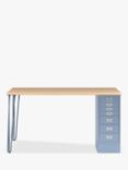 Bisley MultiDesk Oak Veneer Home Office Desk with 8 Drawers, 140cm