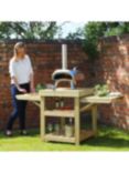 Zest Wooden Garden Pizza Oven Table with Pull-Out Shelves, Natural