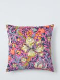 Morris & Co. Golden Lily Velvet Cushion, Ink, Pink