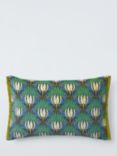 Morris & Co. Tulip and Bird Velvet Cushion, Green