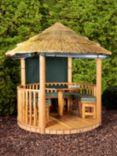 Breeze House Mara Combination Thatch Roof Circular Gazebo, FSC-Certified (Scandinavian Redwood)