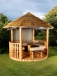 Breeze House Savannah Cape Reed Thatch Roof Circular Gazebo, FSC-Certified (Scandinavian Redwood)