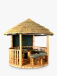 Breeze House Savannah Combination Thatch Roof Circular Gazebo, FSC-Certified (Scandinavian Redwood)