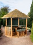 Breeze House Savannah Combination Thatch Roof Circular Gazebo, FSC-Certified (Scandinavian Redwood)