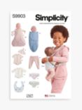 Simplicity 38cm Baby Doll Clothes and Accessories Sewing Pattern, S9903