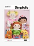 Simplicity Plush Dolls with Pets Sewing Pattern, S9910
