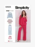 Simplicity Misses' Lounge Top, Pants and Shorts Sewing Pattern, S9928