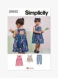 Simplicity Toddlers' Dress, Top and Pants Sewing Pattern, S9932