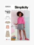 Simplicity Girls' Tops and Skirts Sewing Pattern, S9934