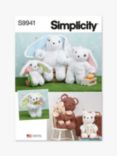Simplicity Plush Bears and Bunnies Sewing Pattern, S9941